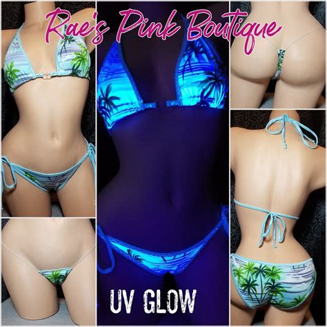 Sexy Hawaiian Print Piece Bikini Stripper Set Etsy