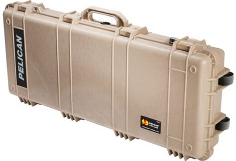 Pelican 1700 Case W Wheels 3 Pc Foam Fits 34 Guns Tan