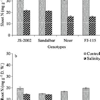 Effect Of Salinity On Shoot And Root N Of Four Genotypes Of Sorghum