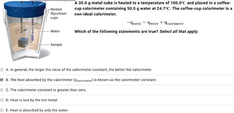 A G Metal Cube Is Heated To A Temperature Of C And Placed