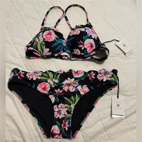 Shade Shore Swim Nwt Shade Shore Floral Bikini Set 34b Poshmark