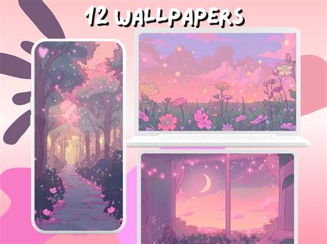 pastel dreamy aesthetic pink wallpapers whimsical landscape anime