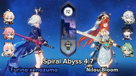 Furina X Inazuma Taser Nilou Bloom Genshin Impact Spiral Abyss