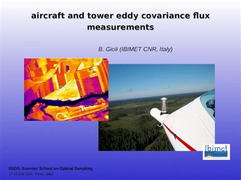 PPT Aircraft And Tower Eddy Covariance Flux Measurements SSOS Summer