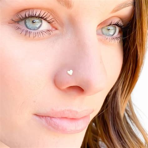 Tiny 14k Gold Nose Rings Etsy