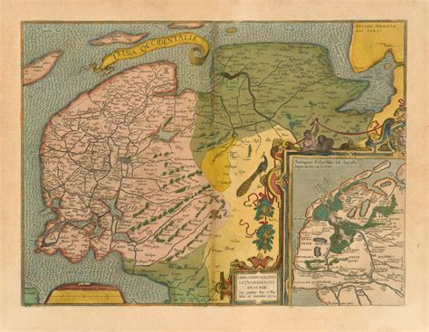 Ortelius Pl Map Of Friesland Groningen Netherlands Theatre Of