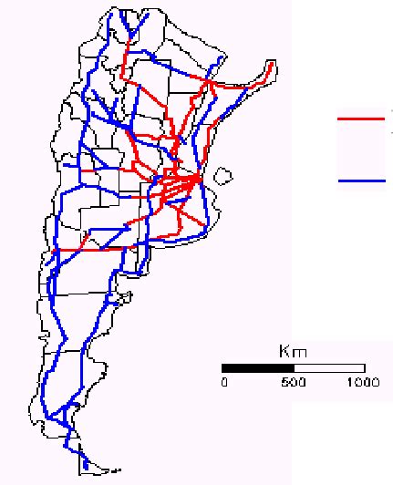 Red Nacional De Rutas Según Corredores Viales Argentina 2004