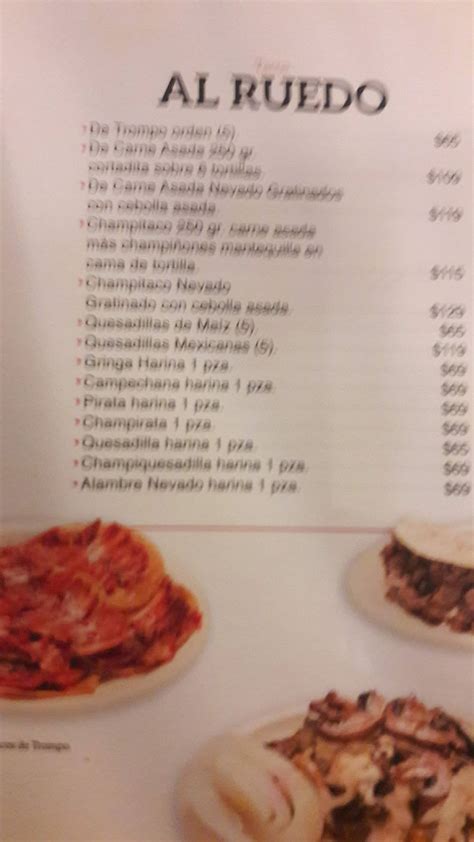 Menu at El Torito Restaurante, Monterrey, Avenida. Gonzalitos 3101