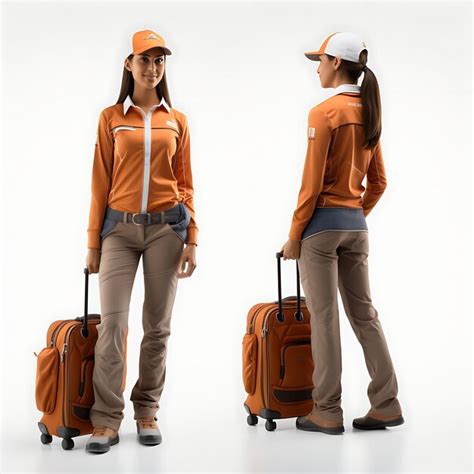 Premium AI Image | 3D of Baggage Handler Uniform With Company Logo ...