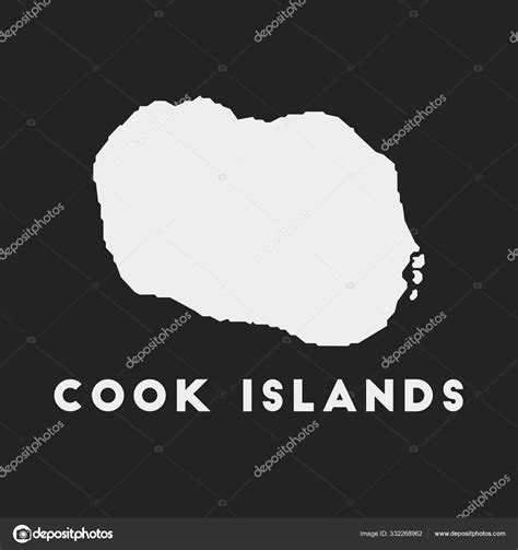 Icono De Las Islas Cook Mapa De La Isla Sobre Fondo Oscuro Elegante