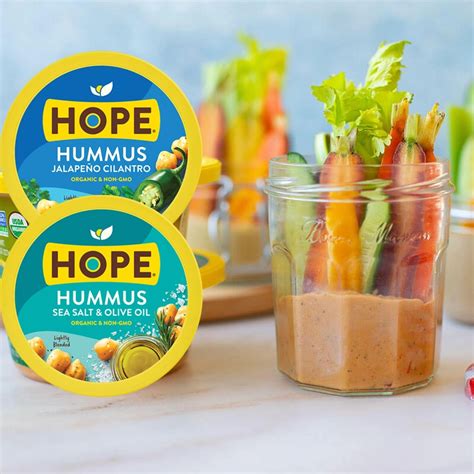 Hope Foods Easy Veggie Hummus Cup Snack Hack