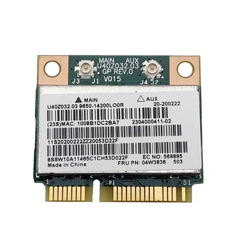 Intel Dual Band Wireless-AC 3165 3165NGW BT4.2 300Mbps FRU 00JT497 ...