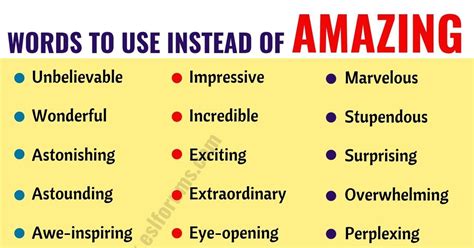 Amazing Synonyms Following Is A List Of Synonyms For Amazing In