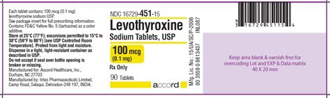 Product Images Levothyroxine Sodium Photos Packaging Labels Appearance