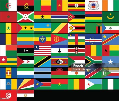 set bendera negaranegara afrika bendera vektor afrika ilustrasi stok