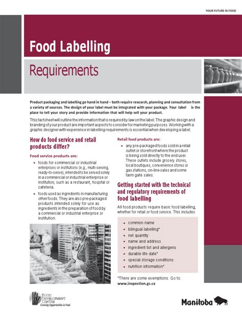 Food Labelling Requirements | PDF | Nutrition Facts Label | Foods