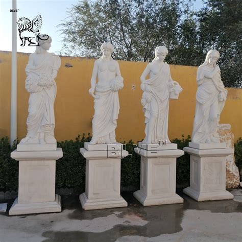 Outdoor Classical Life Size Greek Goddess White Marble Four Seasons