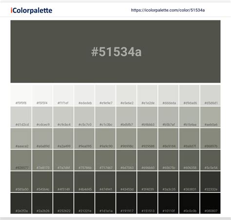 Pantone 418 C Color | Hex color Code #51534A information | Hsl | Rgb ...