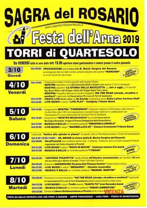 Sagra Del Rosario Festa Dell Arna A Torri Di Quartesolo Vi Eventi A