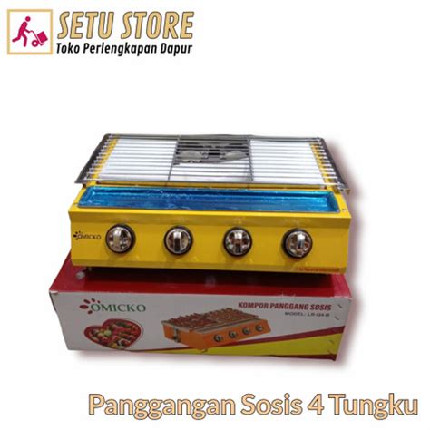 Jual Panggangan Sosis Omicko 4 Tungku Kompor Gas LR Q4 B Griller Sate