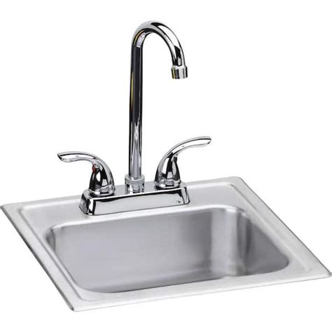 Elkay 20 Gauge Stainless Steel 15 In 2 Hole Drop In Bar Sink Hd320874lfr The Home Depot