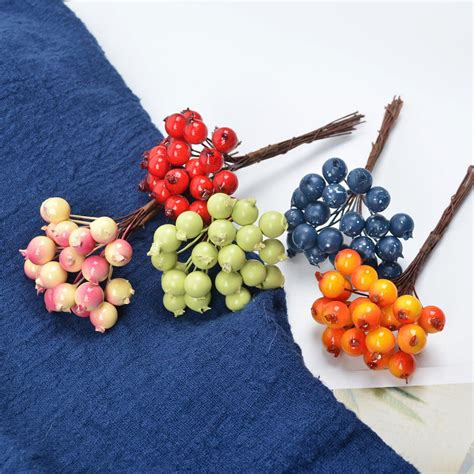 UDIYO 1 Bunch Exquisite Artificial Berry Visual Effect Polystyrene