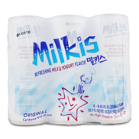 Lotte Milkis Milk And Yogurt Carbonated Drink 6 Cans