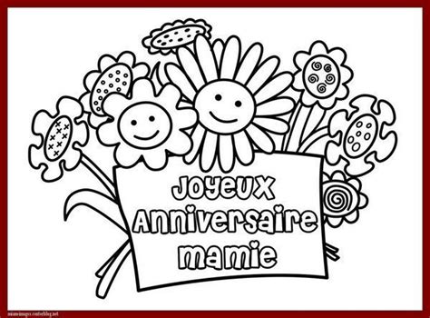 Anniversaire Coloriage Joyeux Anniversaire Mamie