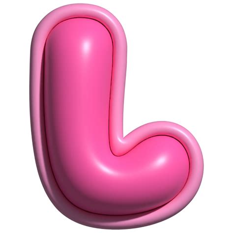 Letter L Pink Alphabet Glossy 39247543 Png