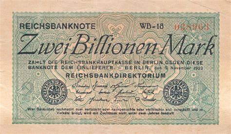 Deutschland Deutsches Reich 2 Billionen Mark 5 11 1923 Geldschein