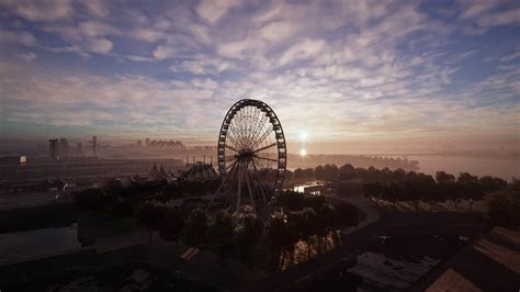 Aerial View of Ferris Wheel at Sunset. beautiful sunset 43415320 Stock ...