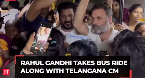 Congress Leader Rahul Gandhi Telangana Cm Revanth Reddy Take Bus Ride