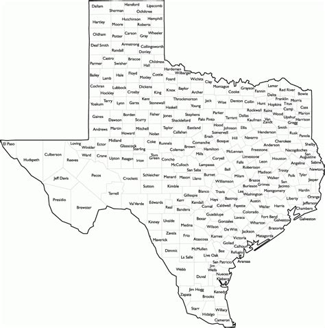 Printable County Map Of Texas