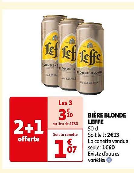 Promo Bi Re Blonde Leffe Chez Auchan Icatalogue Fr