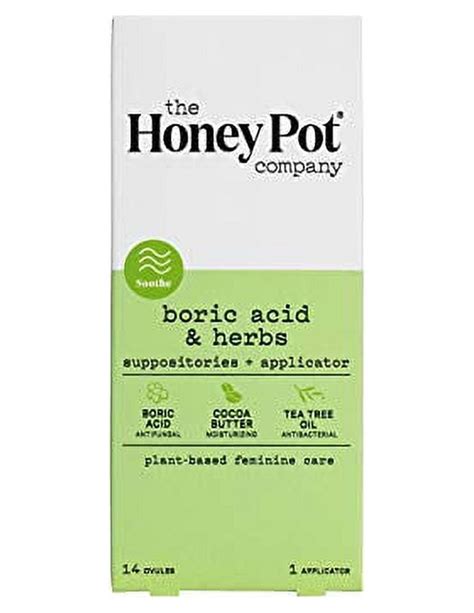 The Honey Pot Boric Acid And Herbs Suppositories 14 Count Vaginal