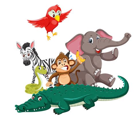 Premium Vector Group Of Wild Animals