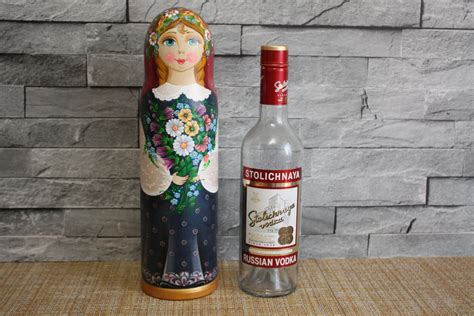 Bottle Box Russian Matryoshka Bottle Holder Russian Nesting Etsy