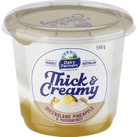 Dairy Farmers Thick And Creamy Pineapple And Passionfruit Yoghurt 550g