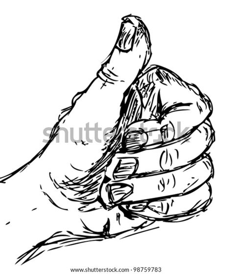 Vector Hand Showing Thumbs Stock Vector Royalty Free 98759783