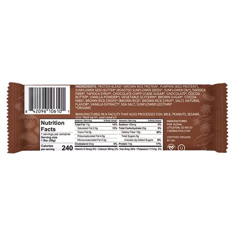 Aloha Organic 14g Protein Bar Chocolate Chip Cookie Dough Shop Granola And Snack Bars At H E B