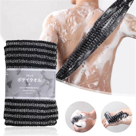 EG【Ready Stock】Exfoliating Back Scrubber Body Scrubbing Towel Carbon ...