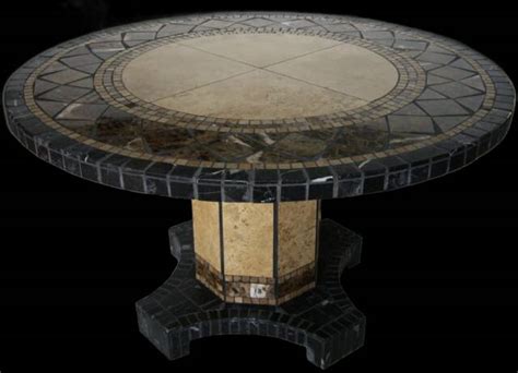 Agea Natural Stone Table Base Mosaic Stone Tables