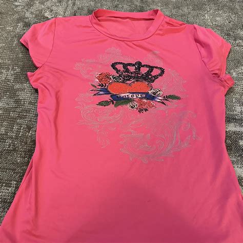 Y K Mcbling Hot Pink Shirt With Rhinestones Size XL Depop