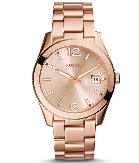 Fossil Perfect Boyfriend Watch Womens Watches In Rose Gold Buckle