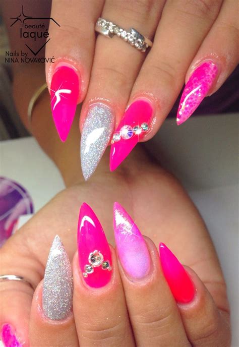 Pink Stiletto Nails Pink Stiletto Nails Carnival Nails Flare Nails