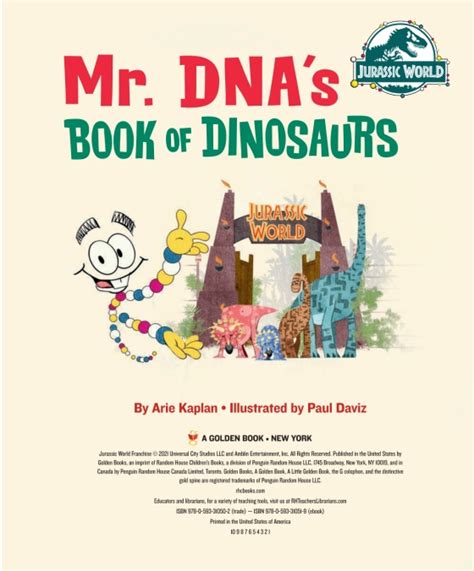 Mr Dnas Book Of Dinosaurs Jurassic World Author Arie Kaplan