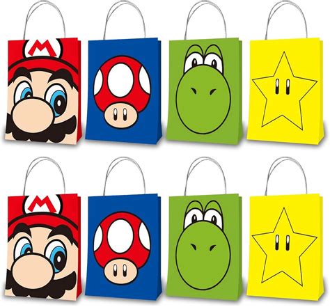 Bolsas De Regalo De Fiesta De Super Mario Bolsas De Regalo De