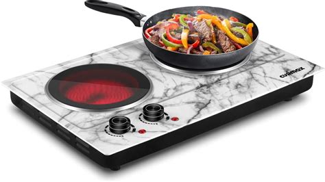 Double Burner Electric Hot Plate For Cooking W Dual Control Portable Electric Stove