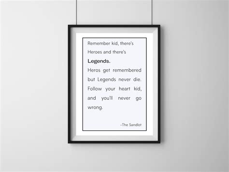 Sandlot Quotes Printable Art Prints Heroes and Legends DIGITAL ART ...