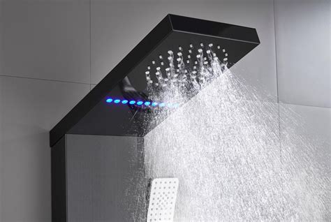 Ello Allo Shower Panel System Tower Led Rainfall And Mist Head Rain